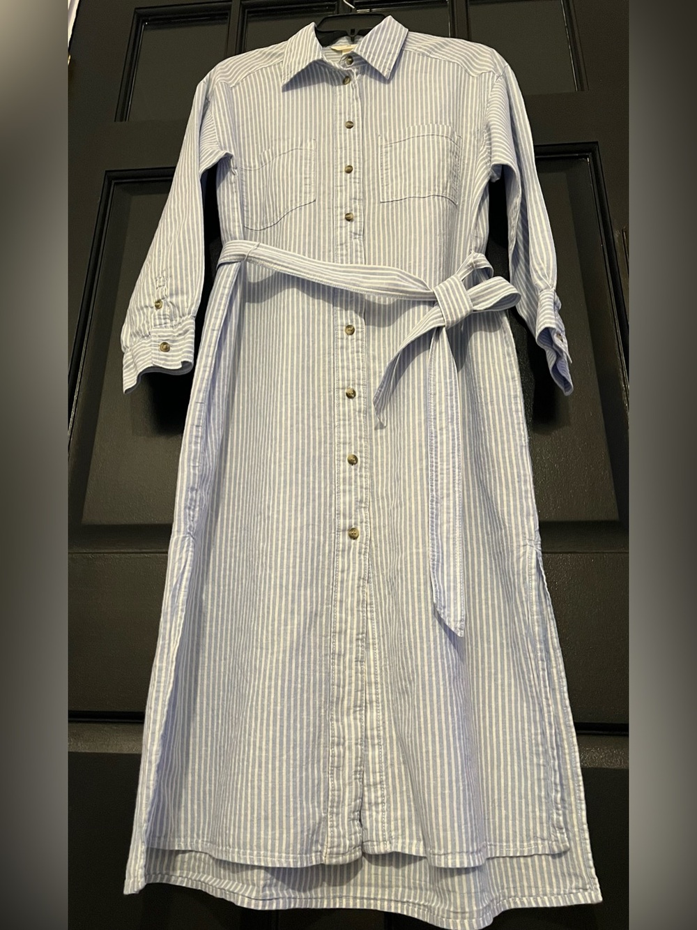 H&M Seersucker Button-Up Shirt Dress